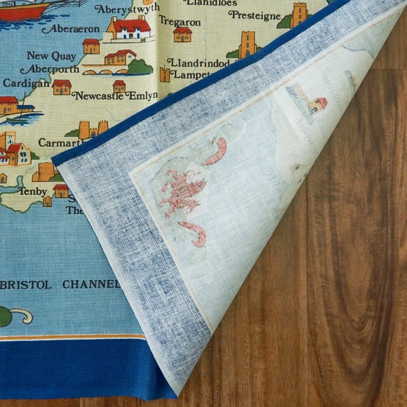Vintage Clive Mayor Towns Villages of Wales Bristol Channel Tea Towel - Picture 5 of 6